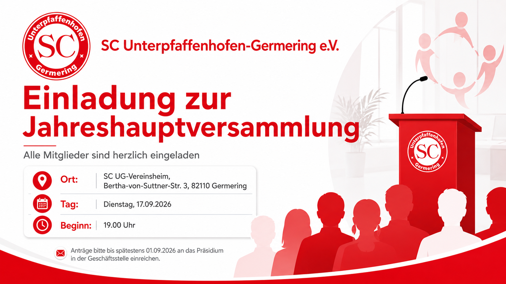 Einladung zur Jahreshauptversammlung 2026